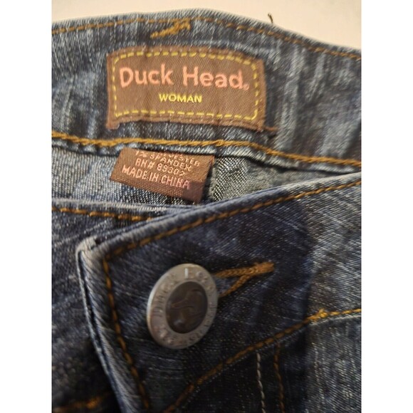 Duck Head Plus Jeans Womens Size 16W Cuffed Cropped Capri Button Flap Pockets - Picture 3 of 4